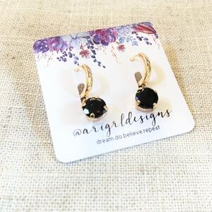 Genuine Garnet with 18K gold filled Huggie hoops.